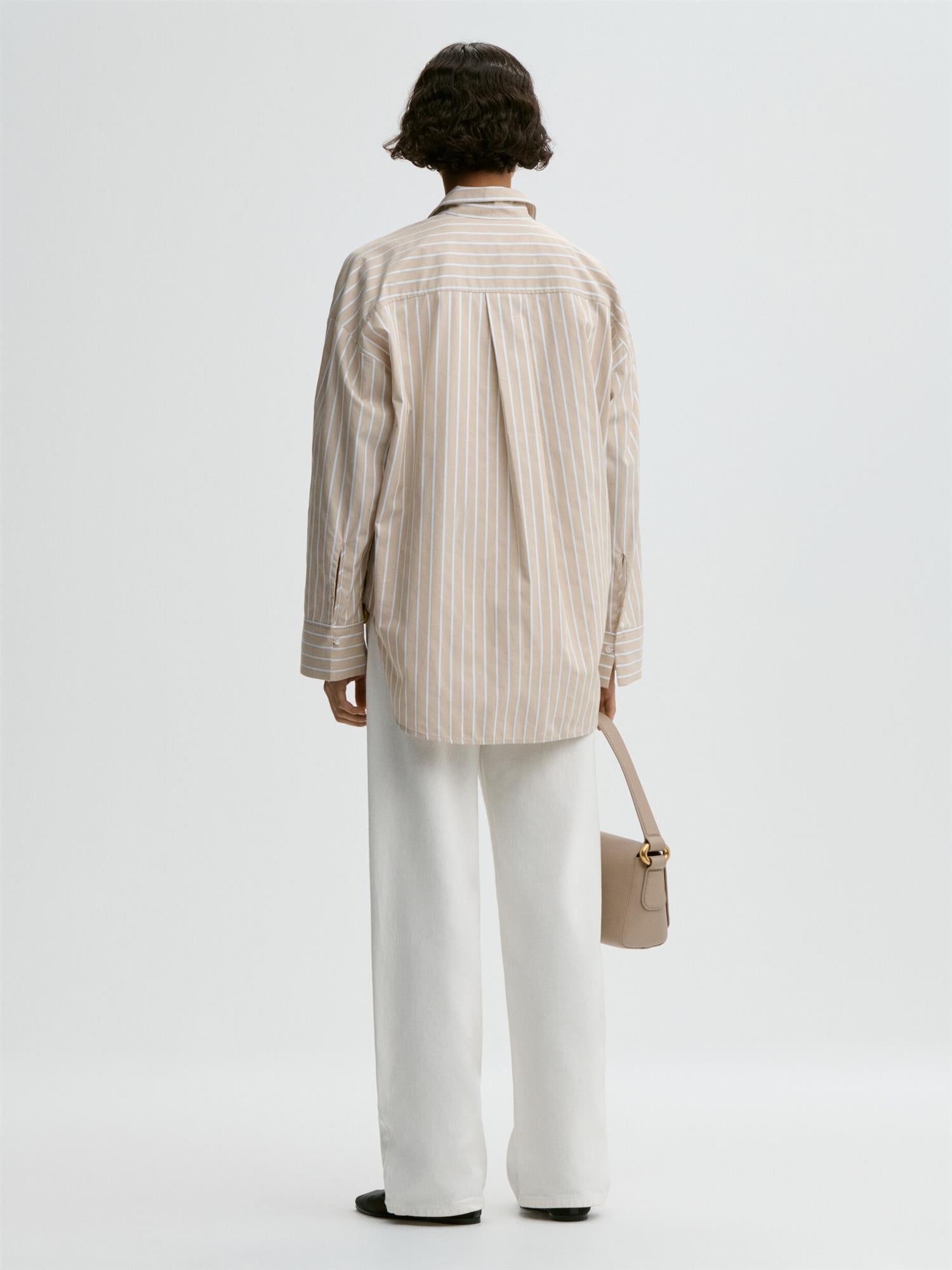 Derris Shirts Beige Classic Stripe