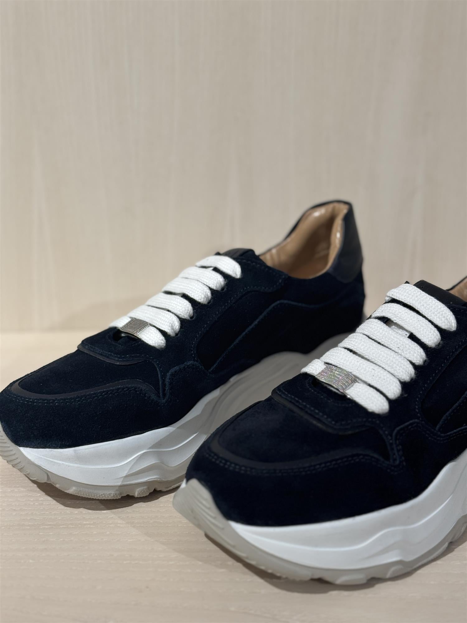 Navy Suede Sneakers