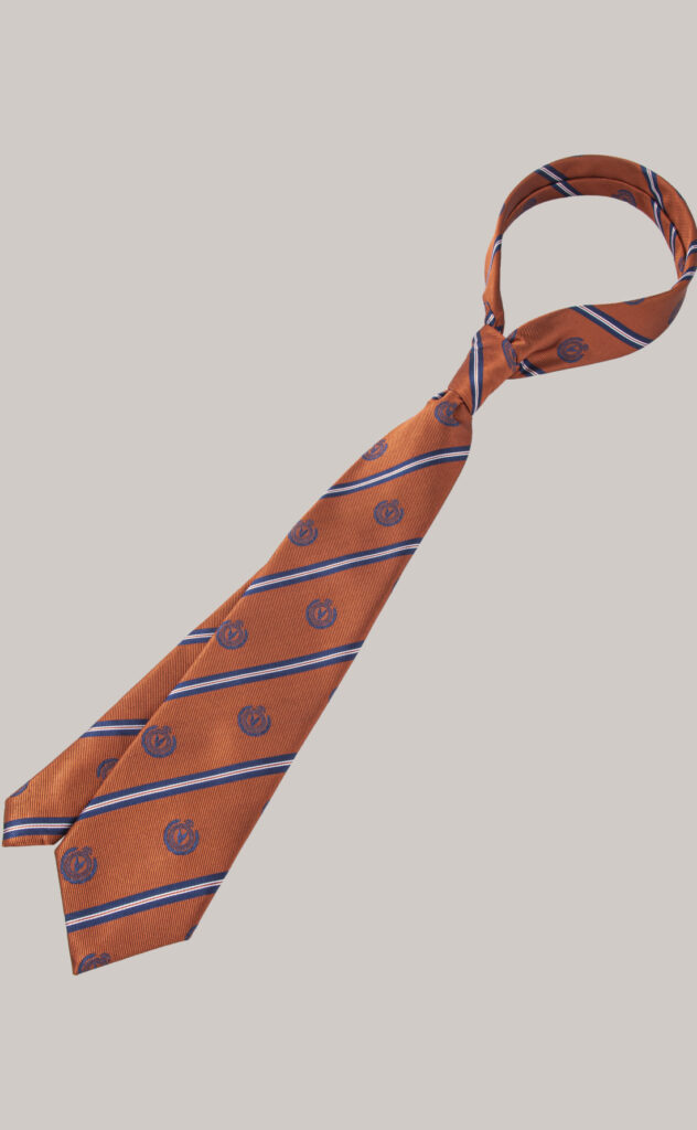 Reppstripe Crest Silk Tie Orange