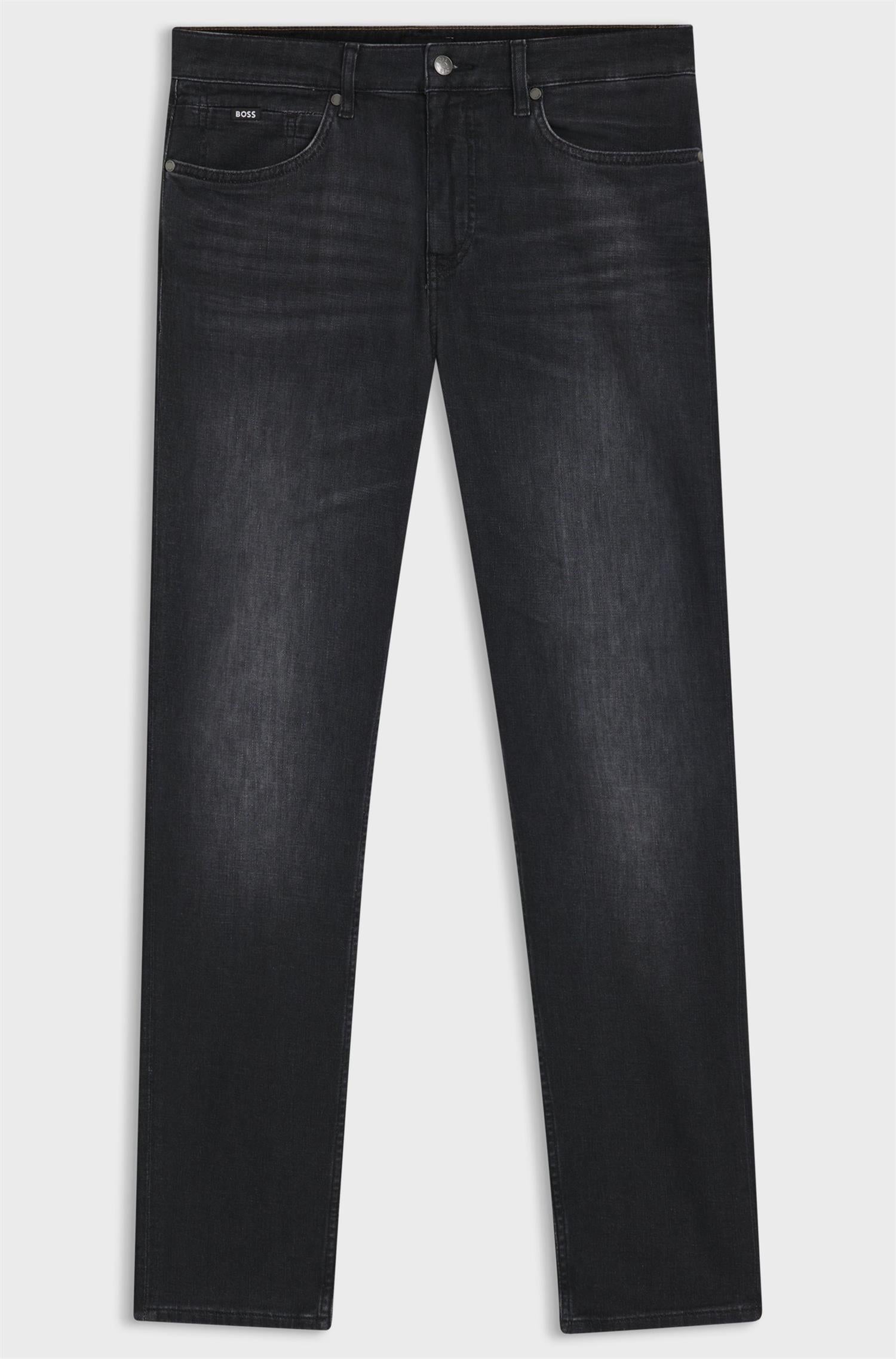 Maine Regular-fit jeans in super-soft black Italian denim