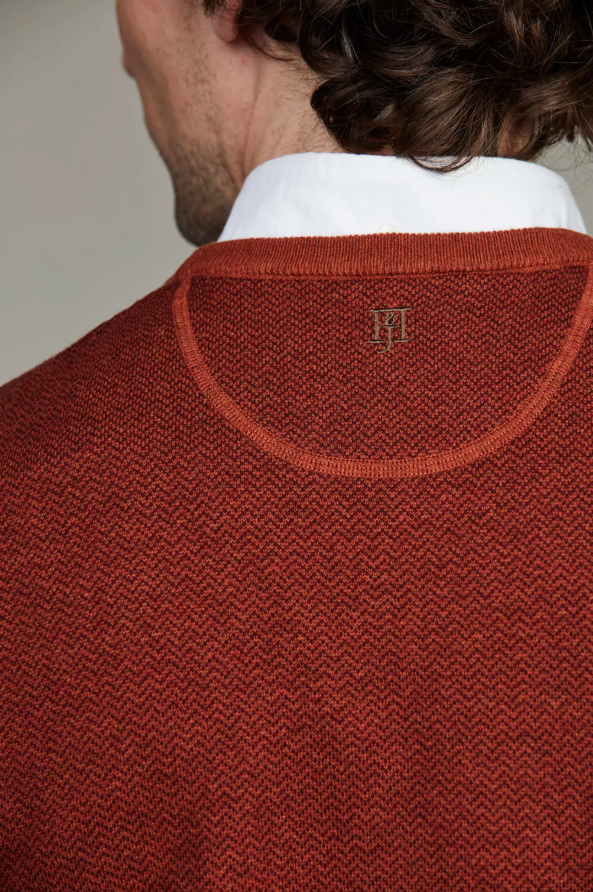 2Tone Herringbone Knit Burnt Orange