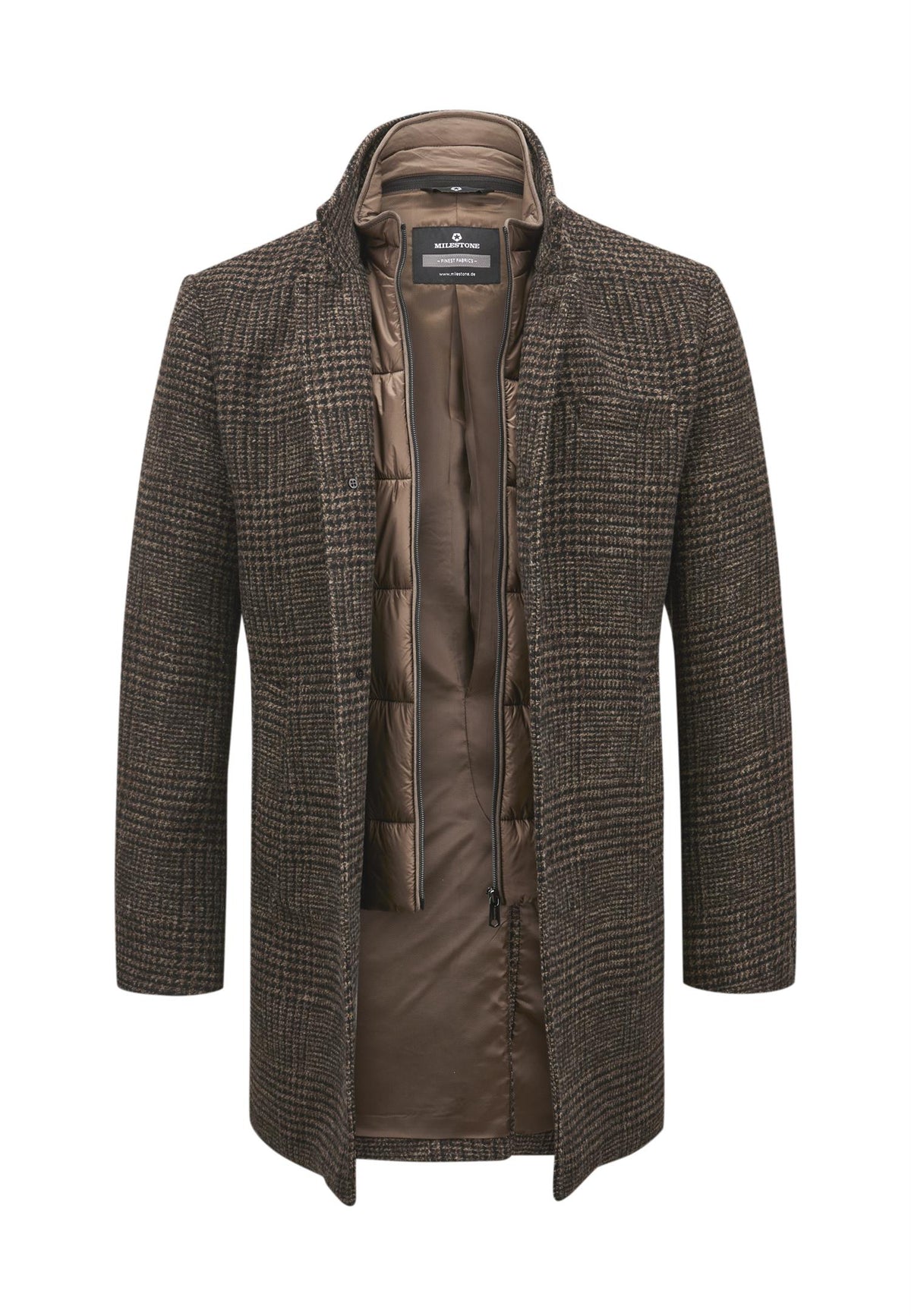 MS Dorian Check Coat Brown