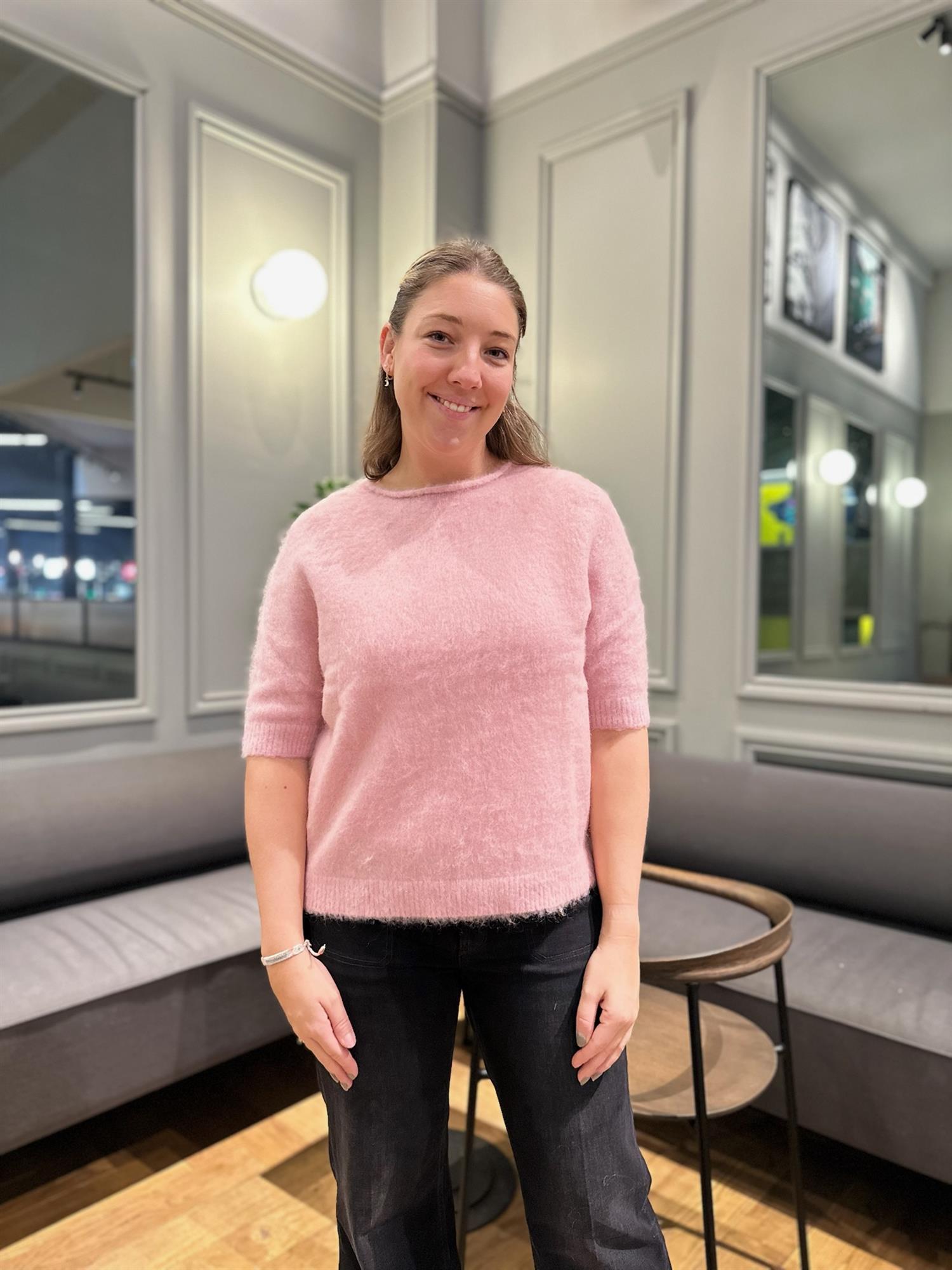 Sally Mohair Top Rose