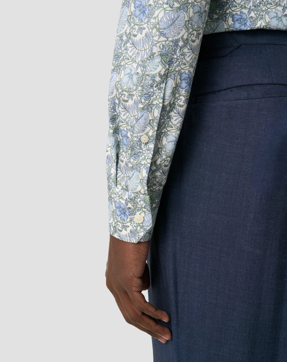 Mid green Floral Signature Twill Contemporary Shirt