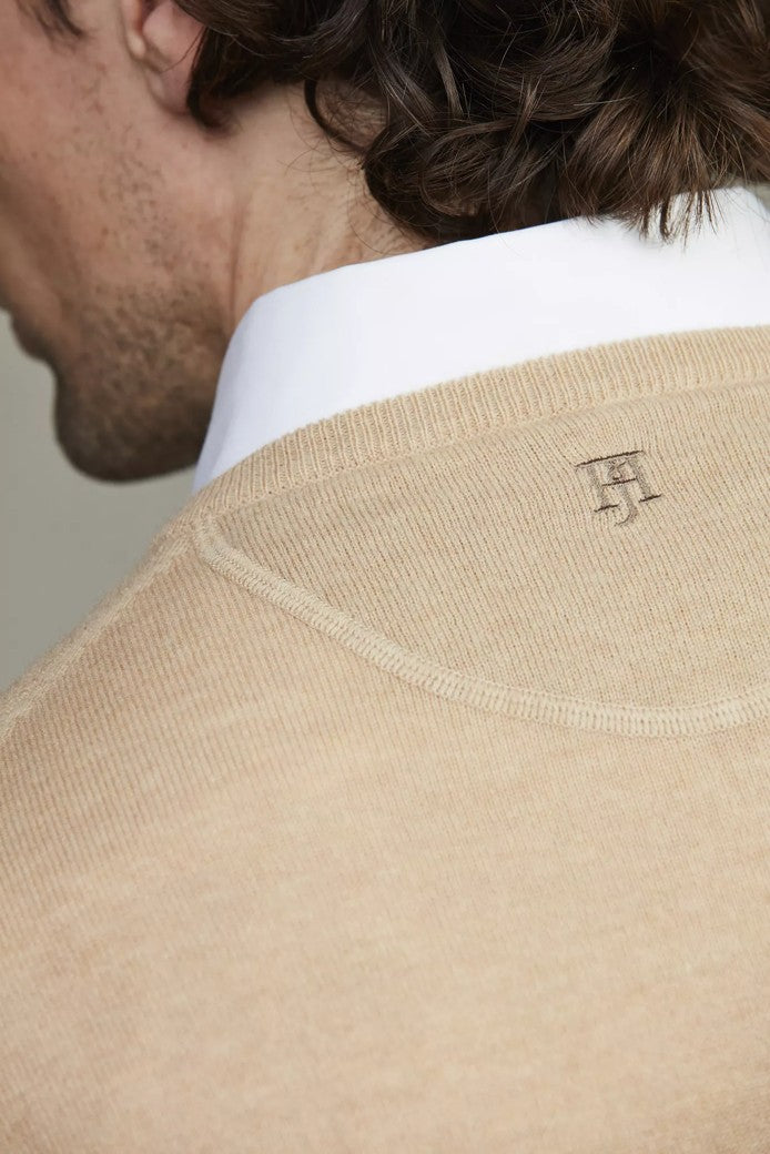 Geelong Knitted V-Neck Sweater Beige