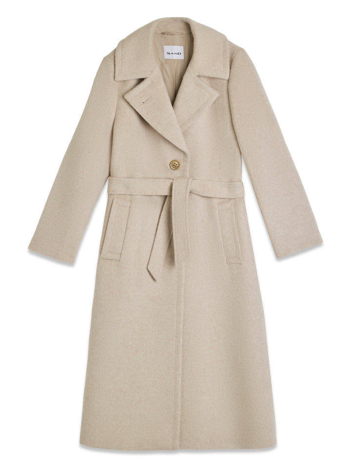 Alpaca Coat Clareta Long Champagne Beige