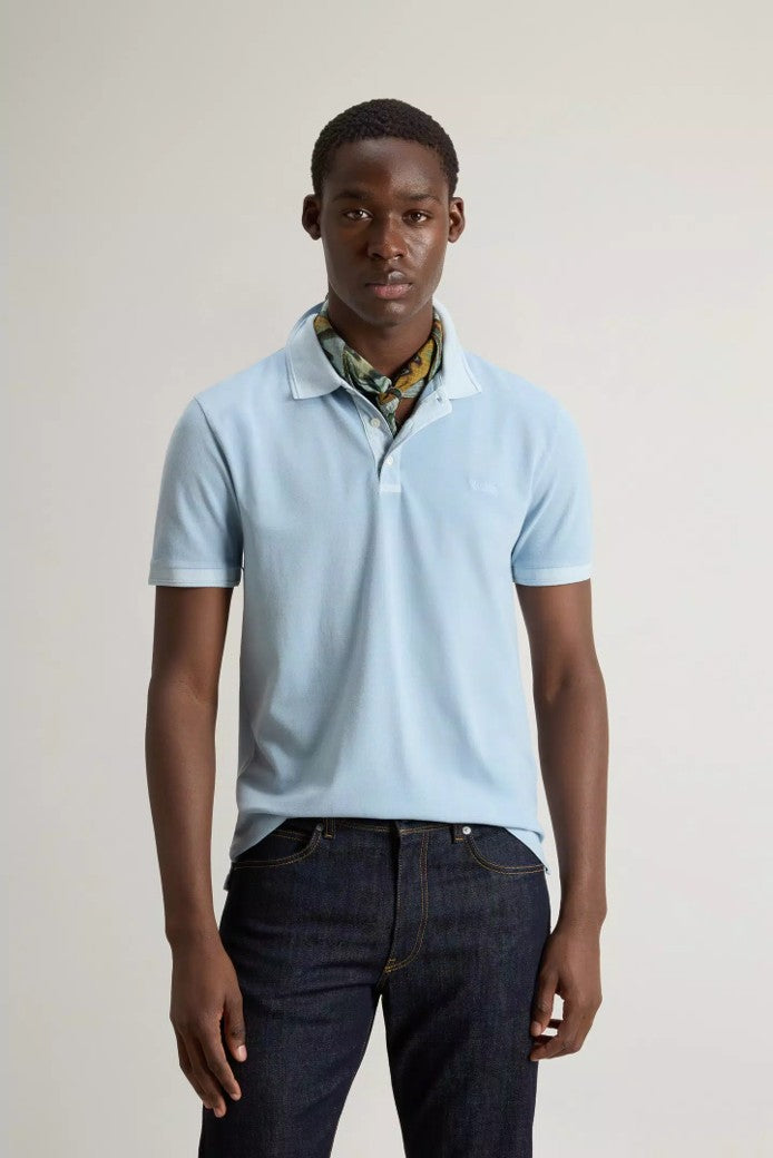 Mackinack Polo in Stretch Cotton Piquet Flask