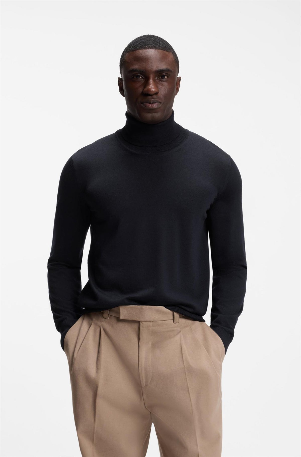 Musso Rollneck Sweater In Extra Fine Merino Wool Black