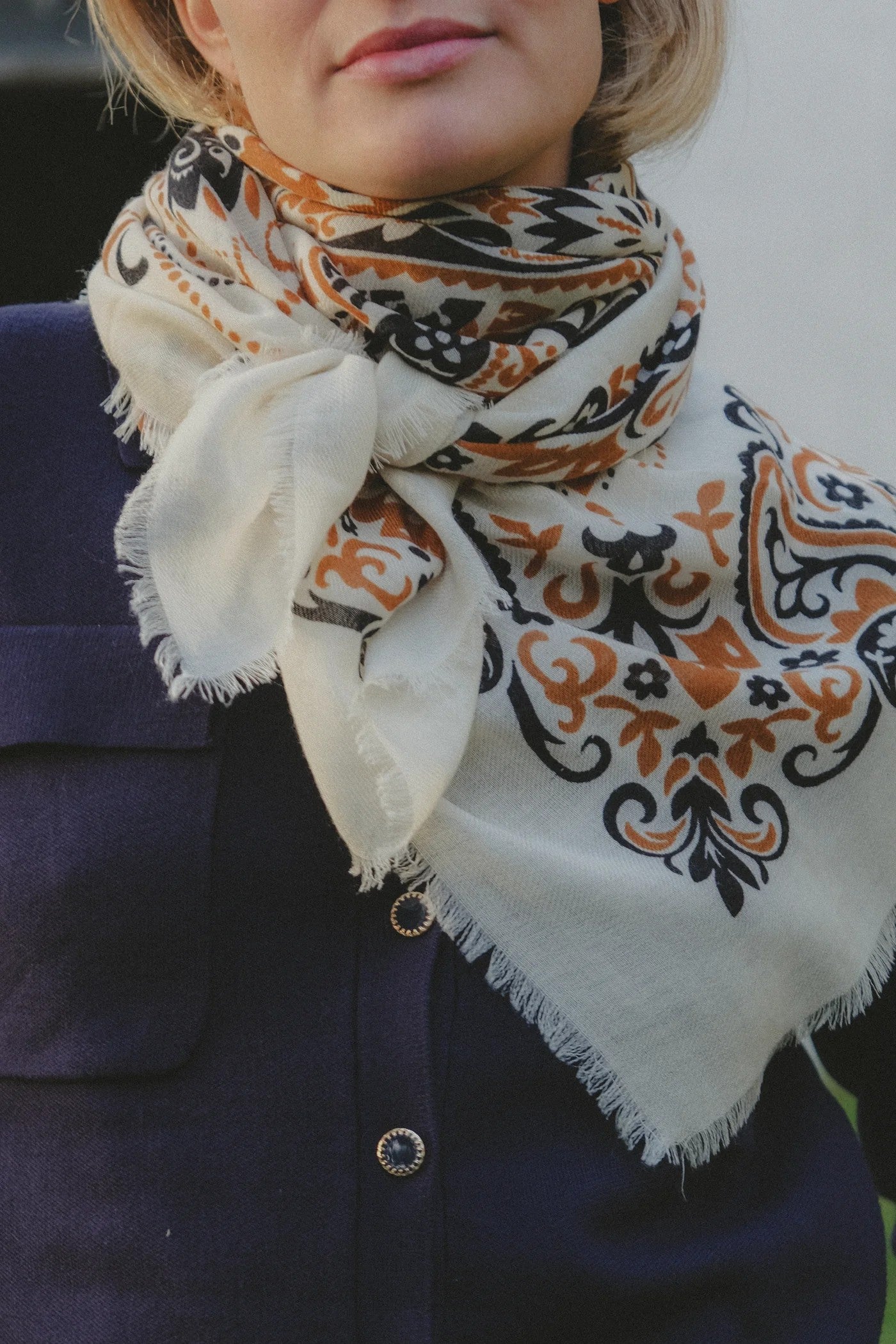 Fourlard Bandana Lait et Camel