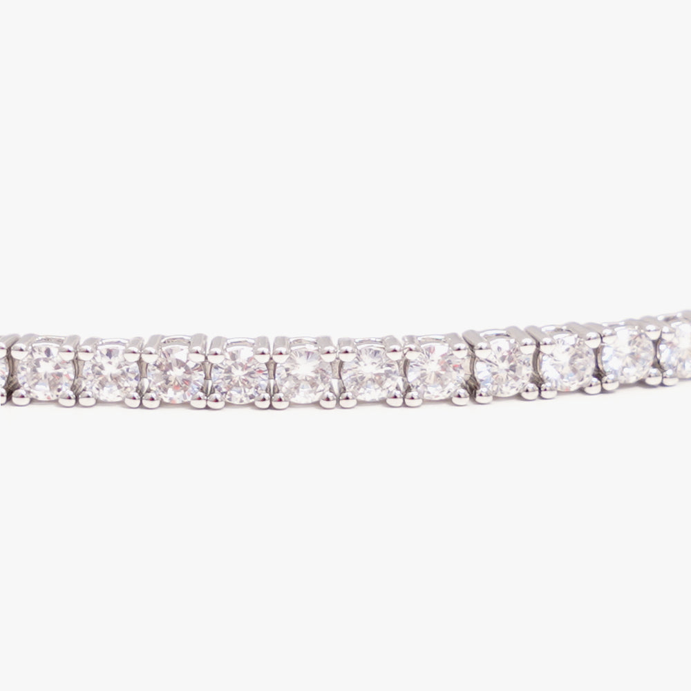 Tennis Bracelet White Silver 17cm