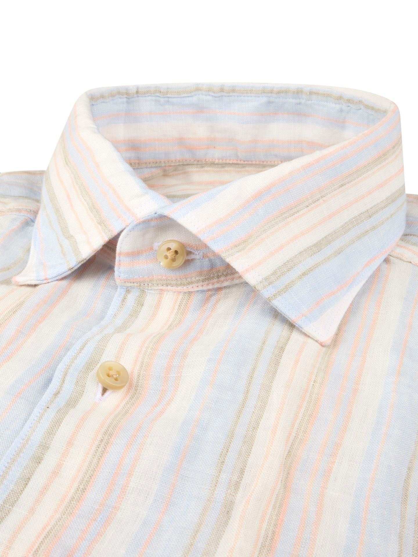 Regular Light Blue Stripe Linen Casual Shirt