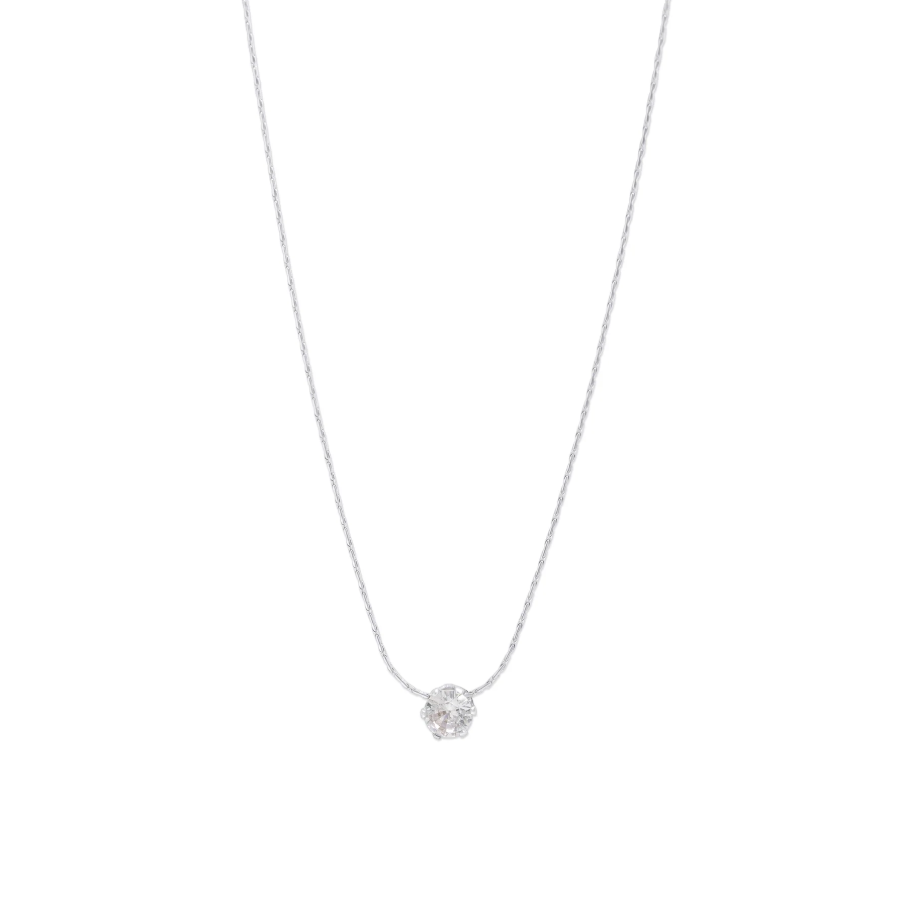 Lynne - Crystal necklace stainless steel silver