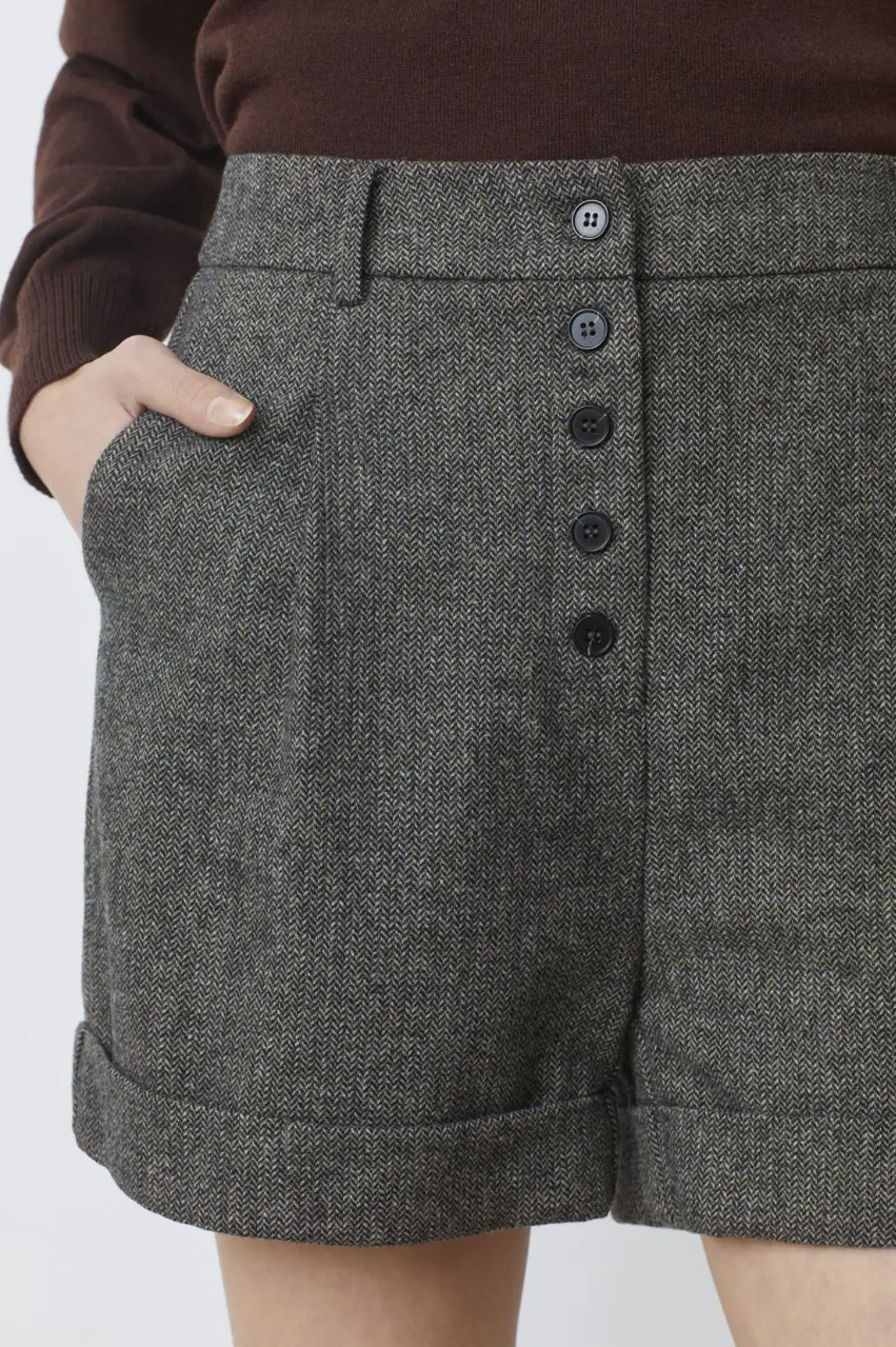 Bilal Woven Shorts Carbone