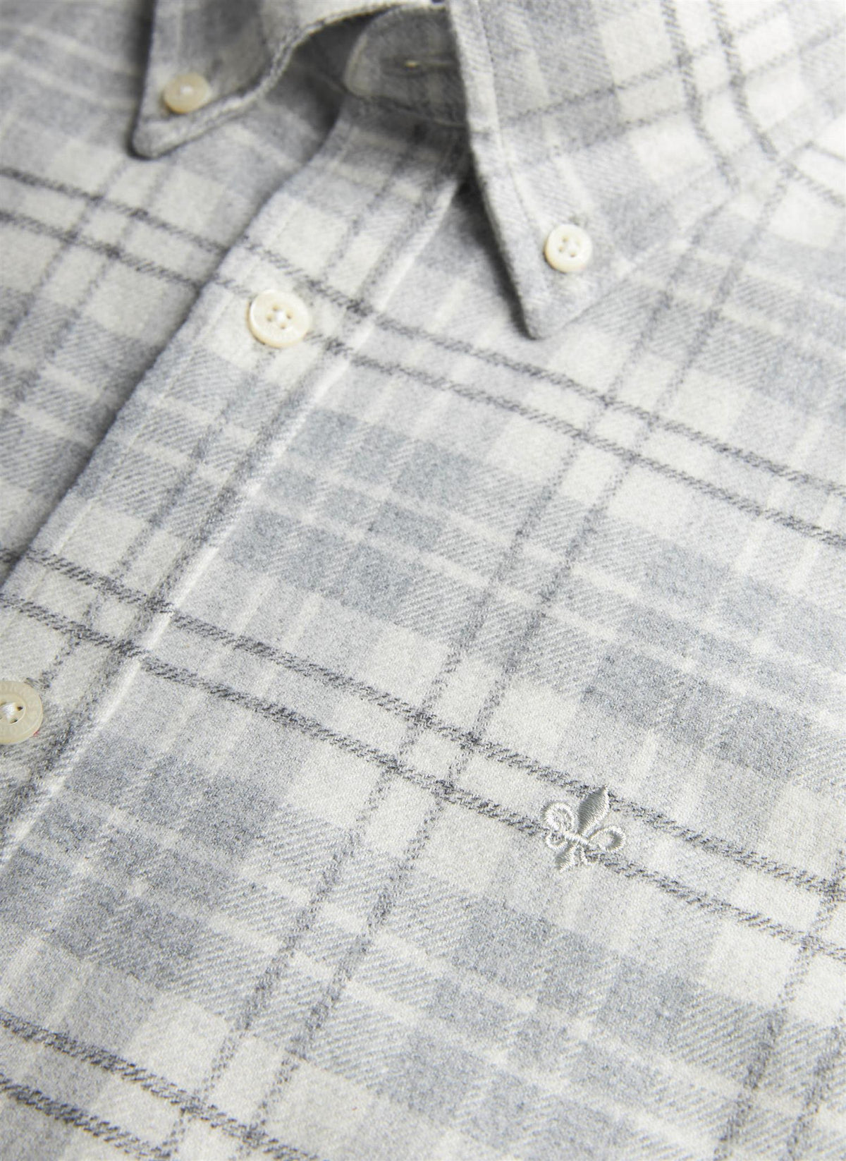 Flannel Mouliné Shirt-Slim Fit Grey