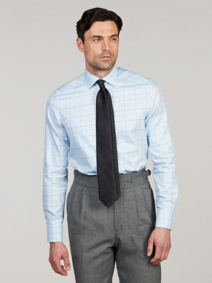Light blue Checked Twill Regular Shirt