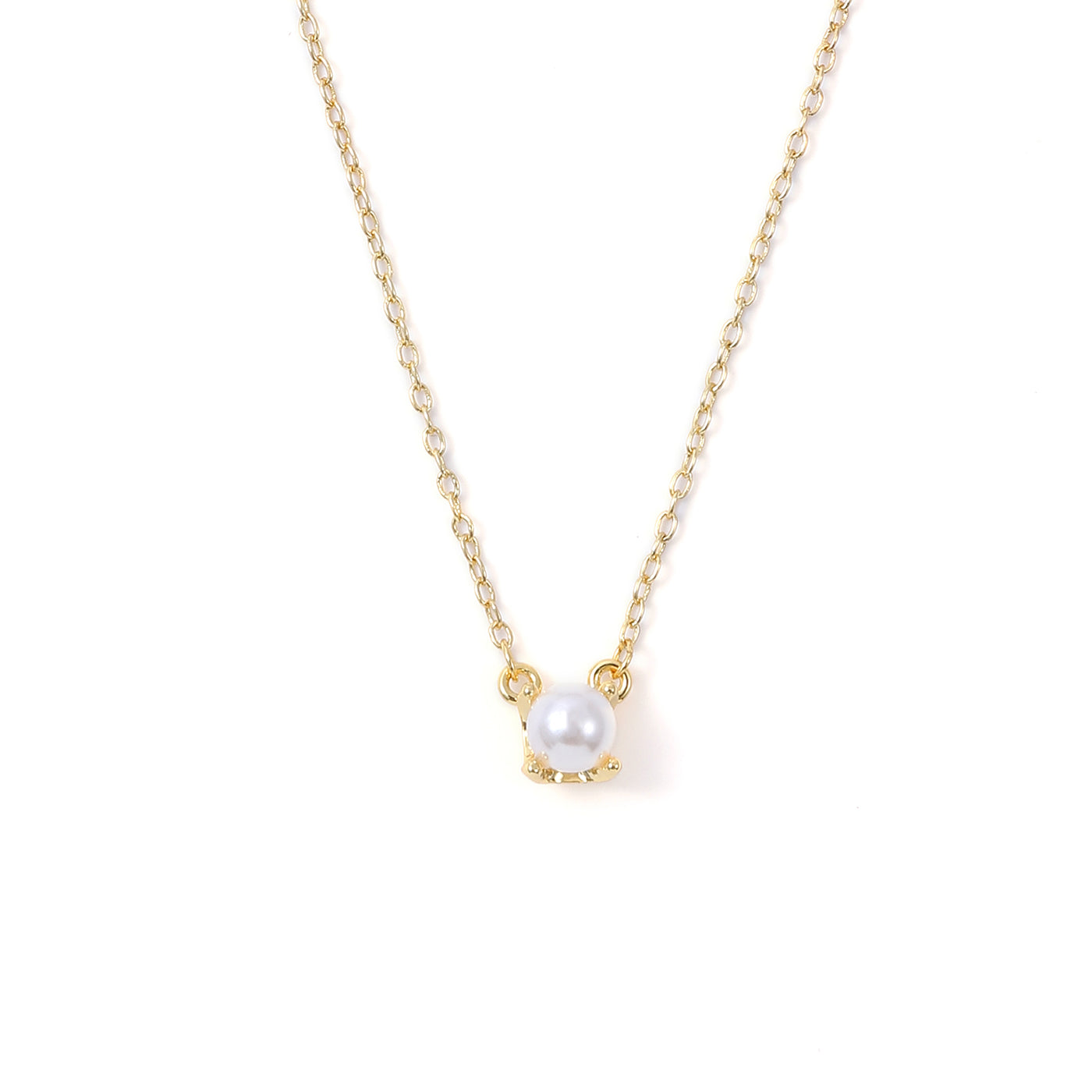 ESSIE-SMALL PEARL DANGLING NECKLACE-GOLD