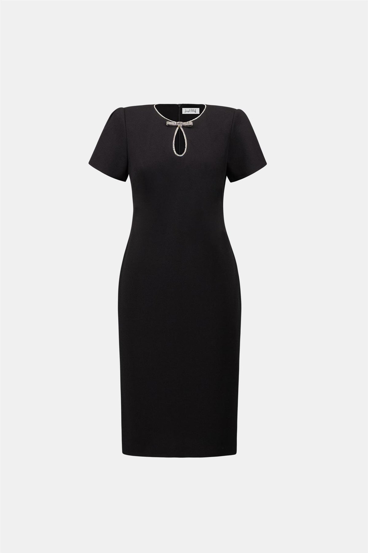 Embellished Bow Neckline Sheath Dress