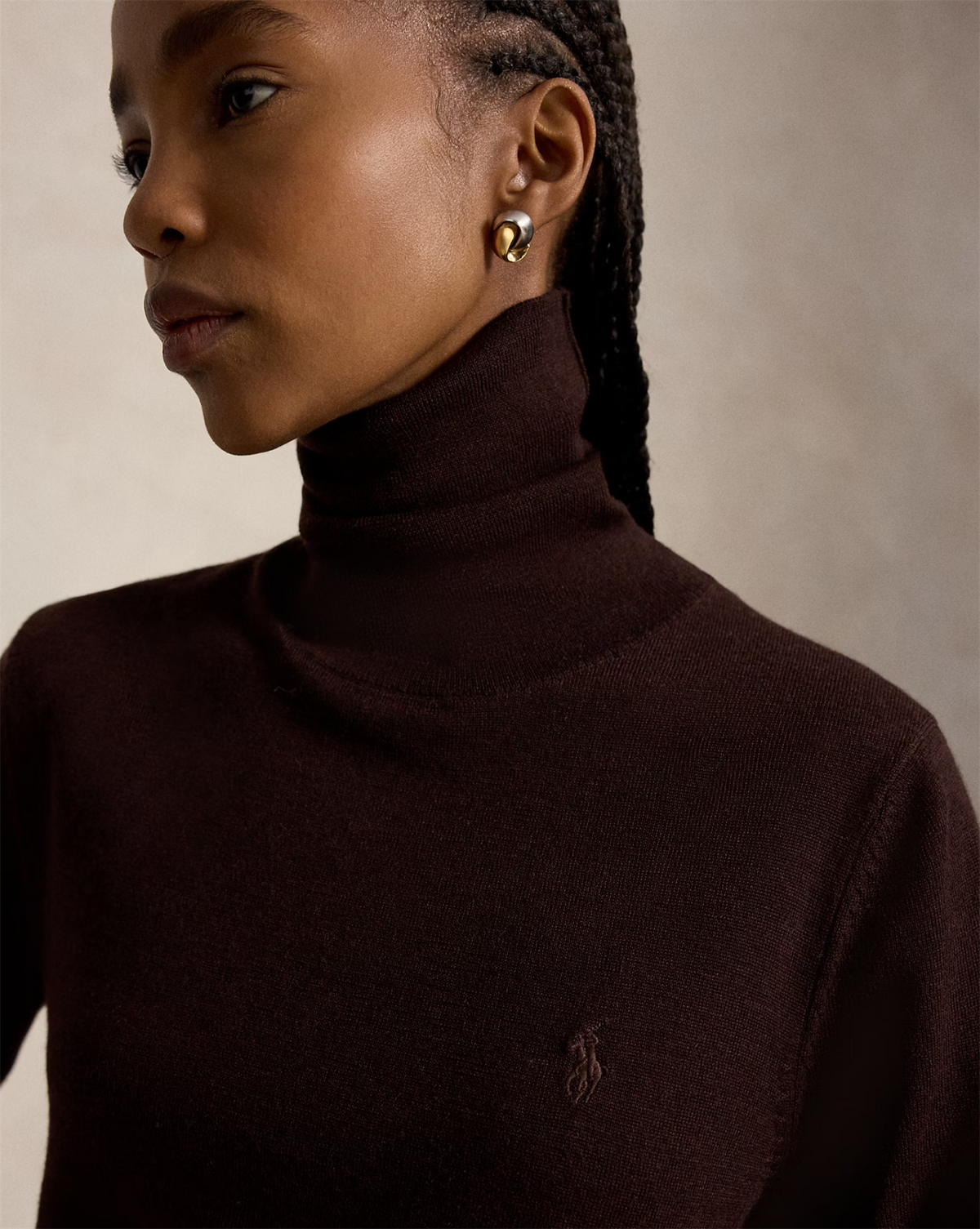 Wool Rollneck Deep Chocolate Brown