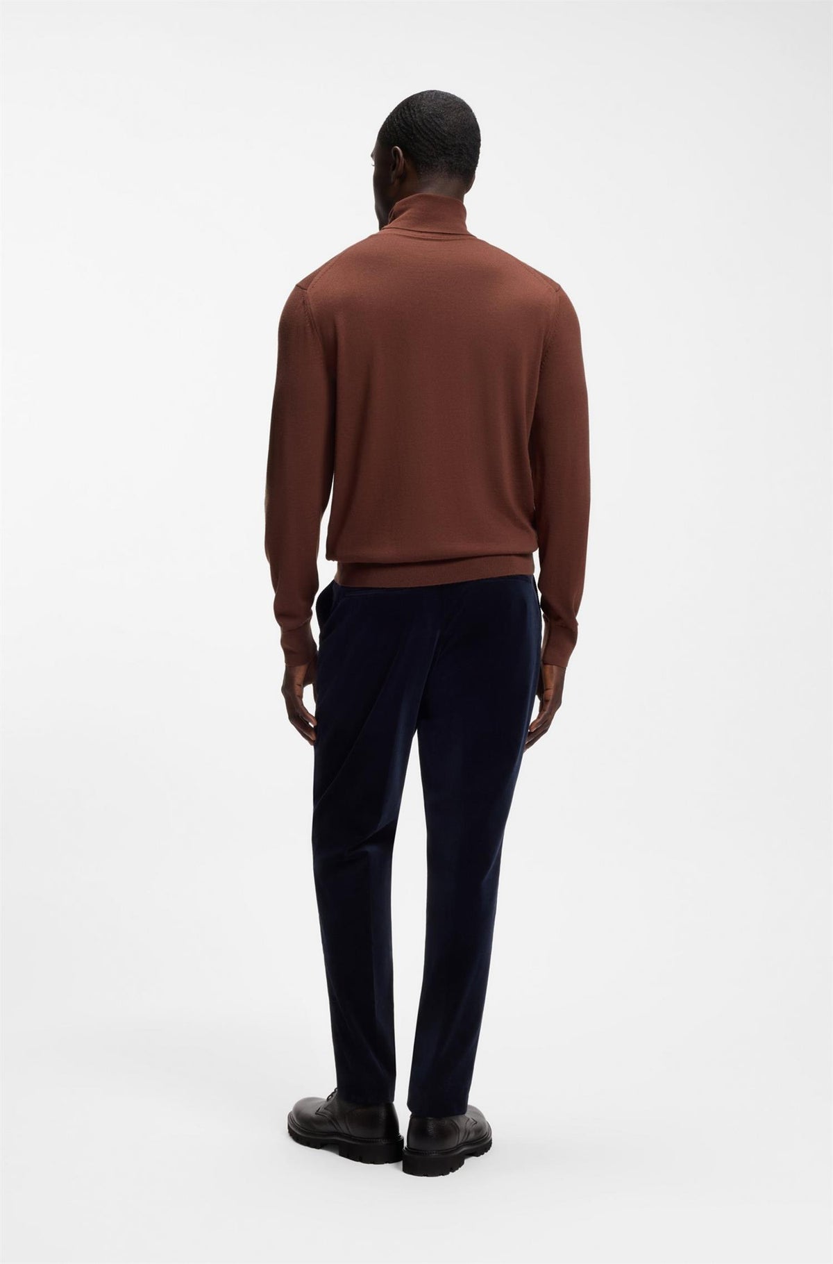 Musso Rollneck Sweater In Extra Fine Merino Wool Orange