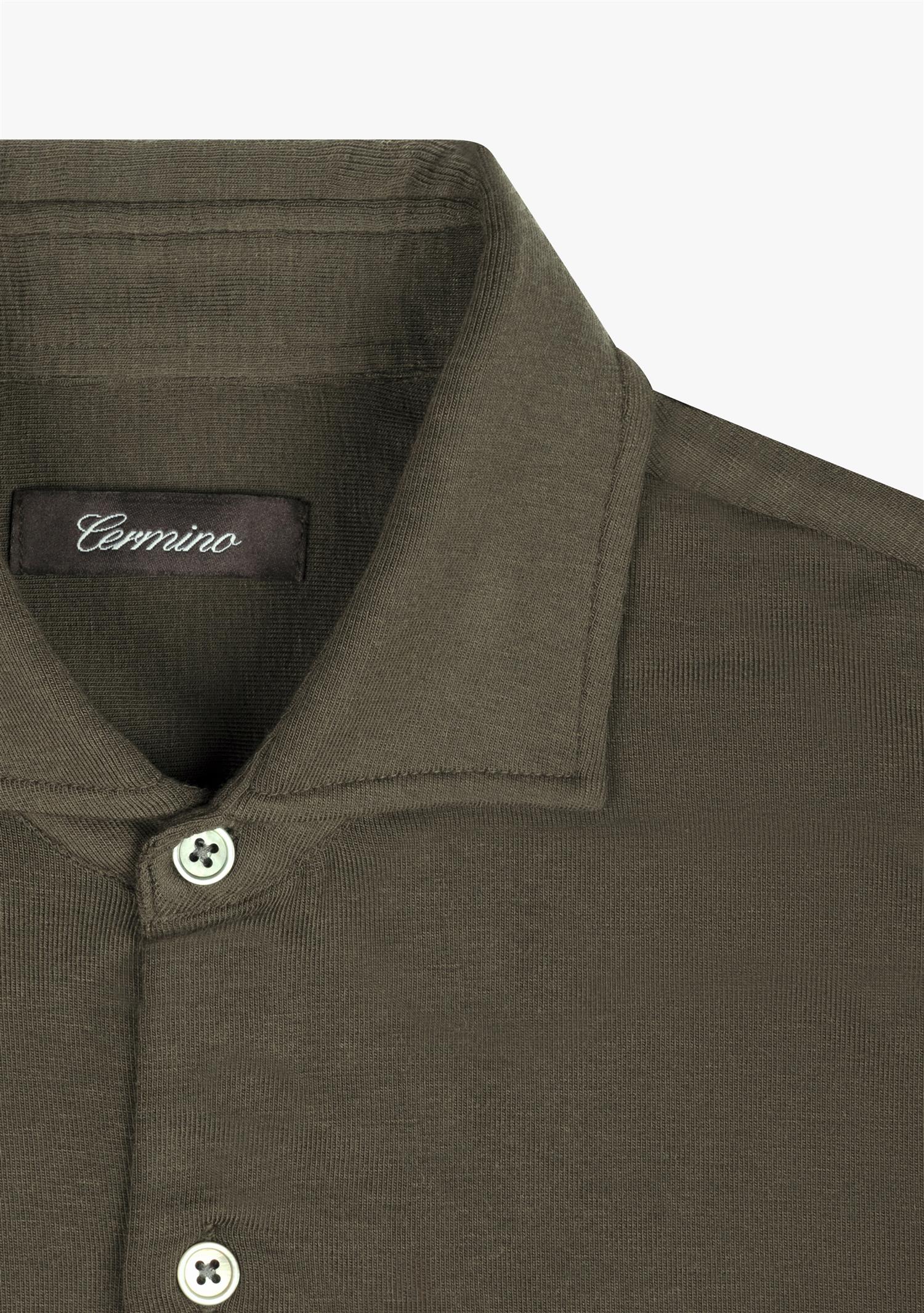 Wool Jersey Shirt Olive Green