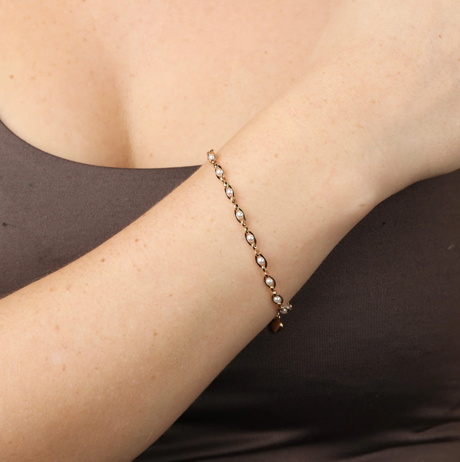 Nanna pearl chain bracelet gold