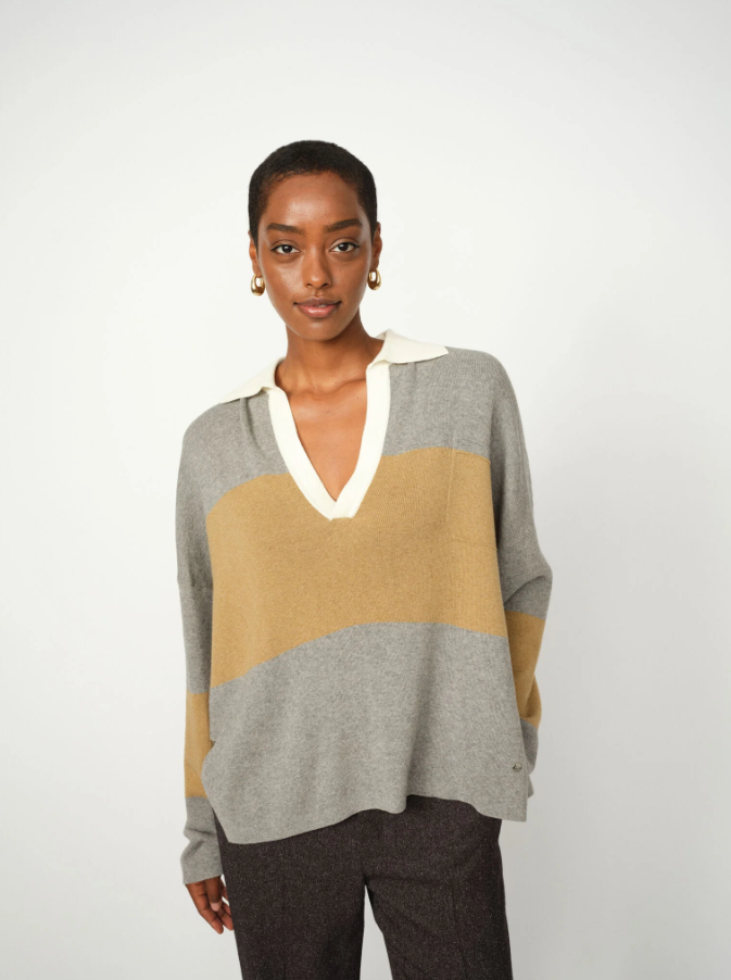 MMWylie Tani Bold Stripe Knit True Caramel