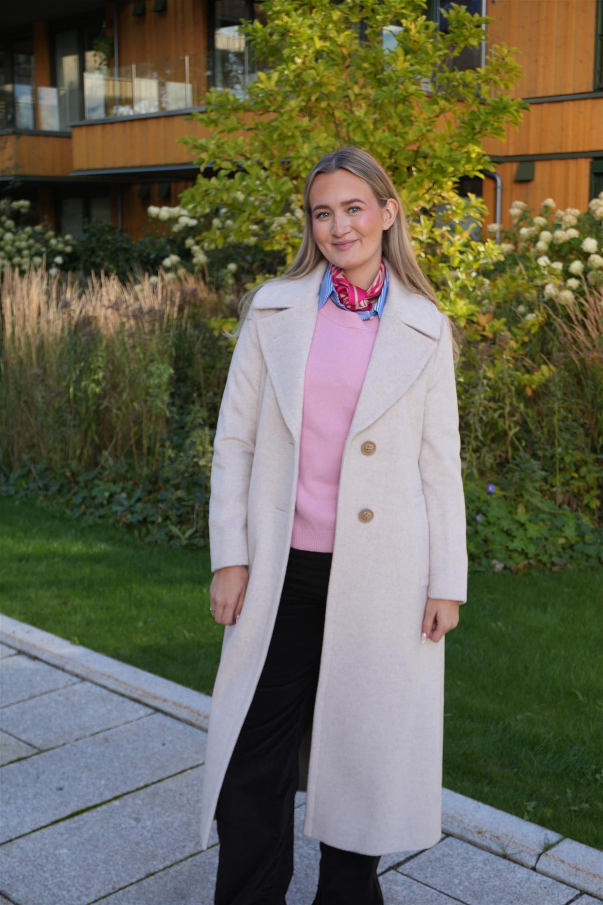 Alpaca Coat Clareta Long Champagne Beige