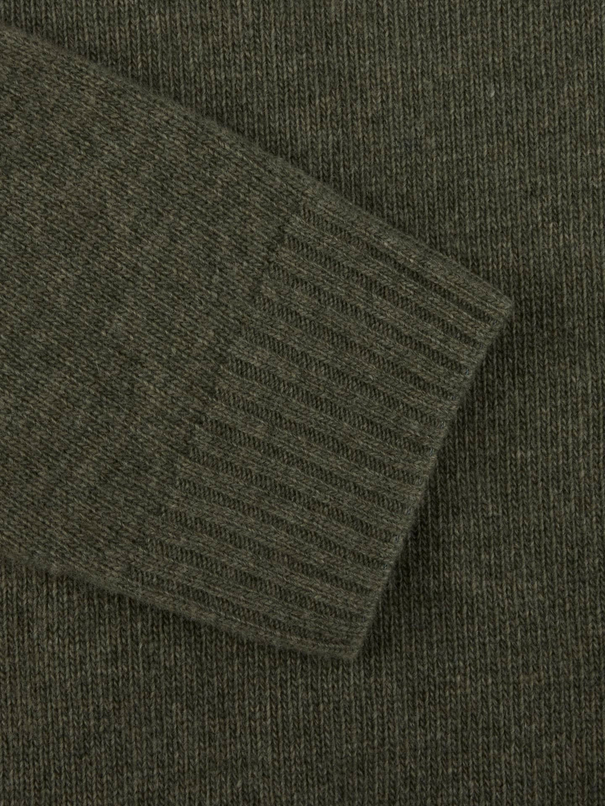 Pullover Knitted Half Zip Carded Merino Wool Green