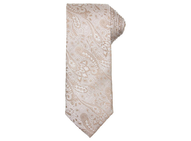 Silkeslips 7 cm beige paisley