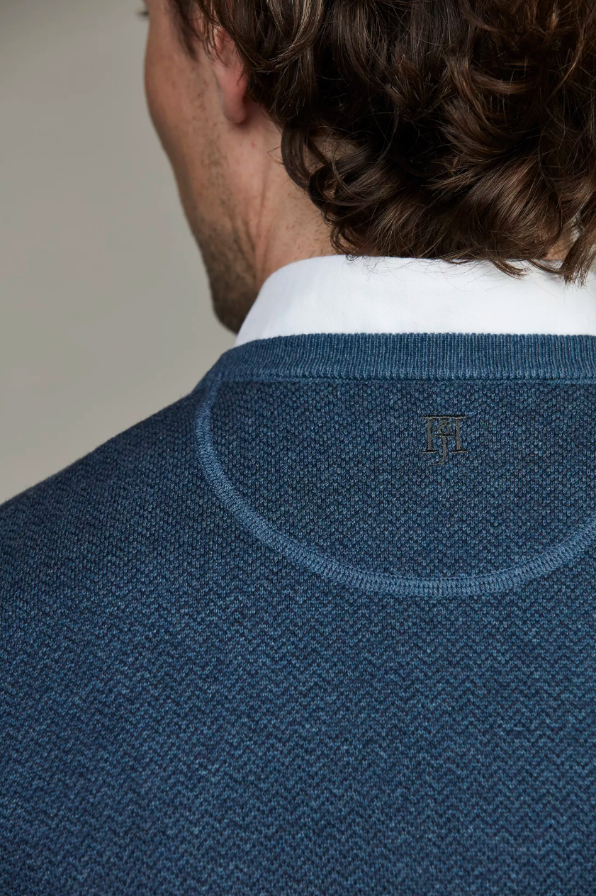 2Tone Herringbone Knit Blue