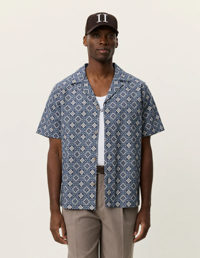 Lukas Arabesque AOP SS Shirt Blue Fog