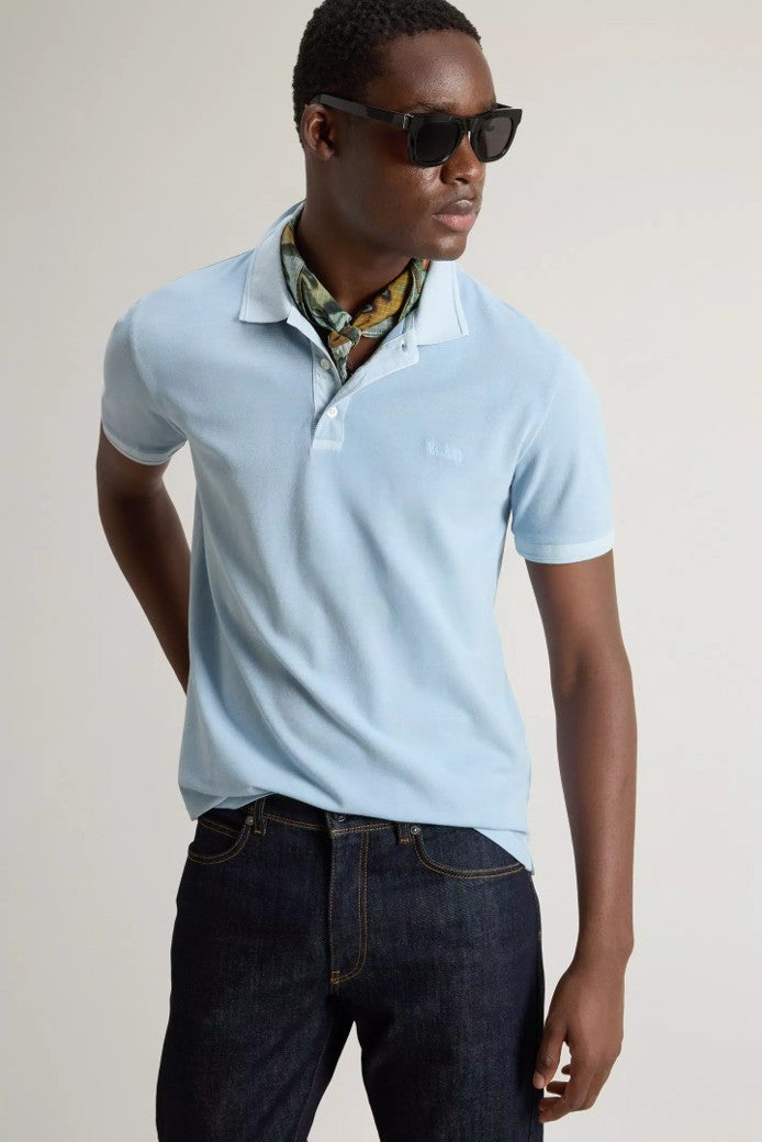 Mackinack Polo in Stretch Cotton Piquet Flask