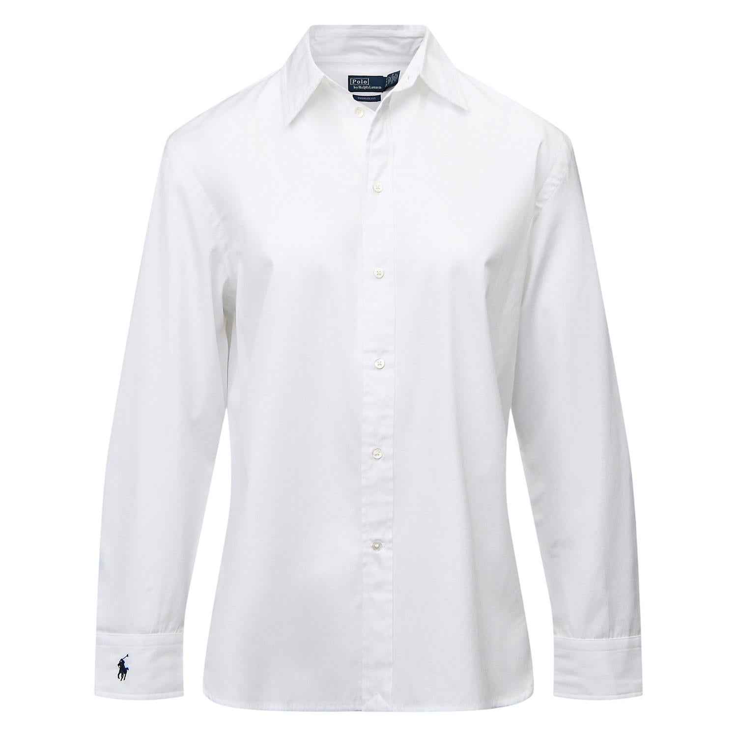 Oversized Fit Cotton Shirt white