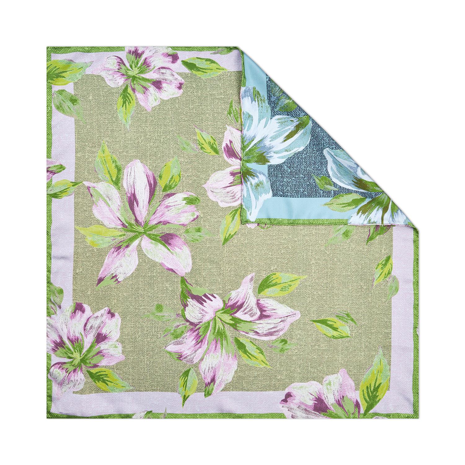 Juliette Scarf 90X90 Kaki/Blue