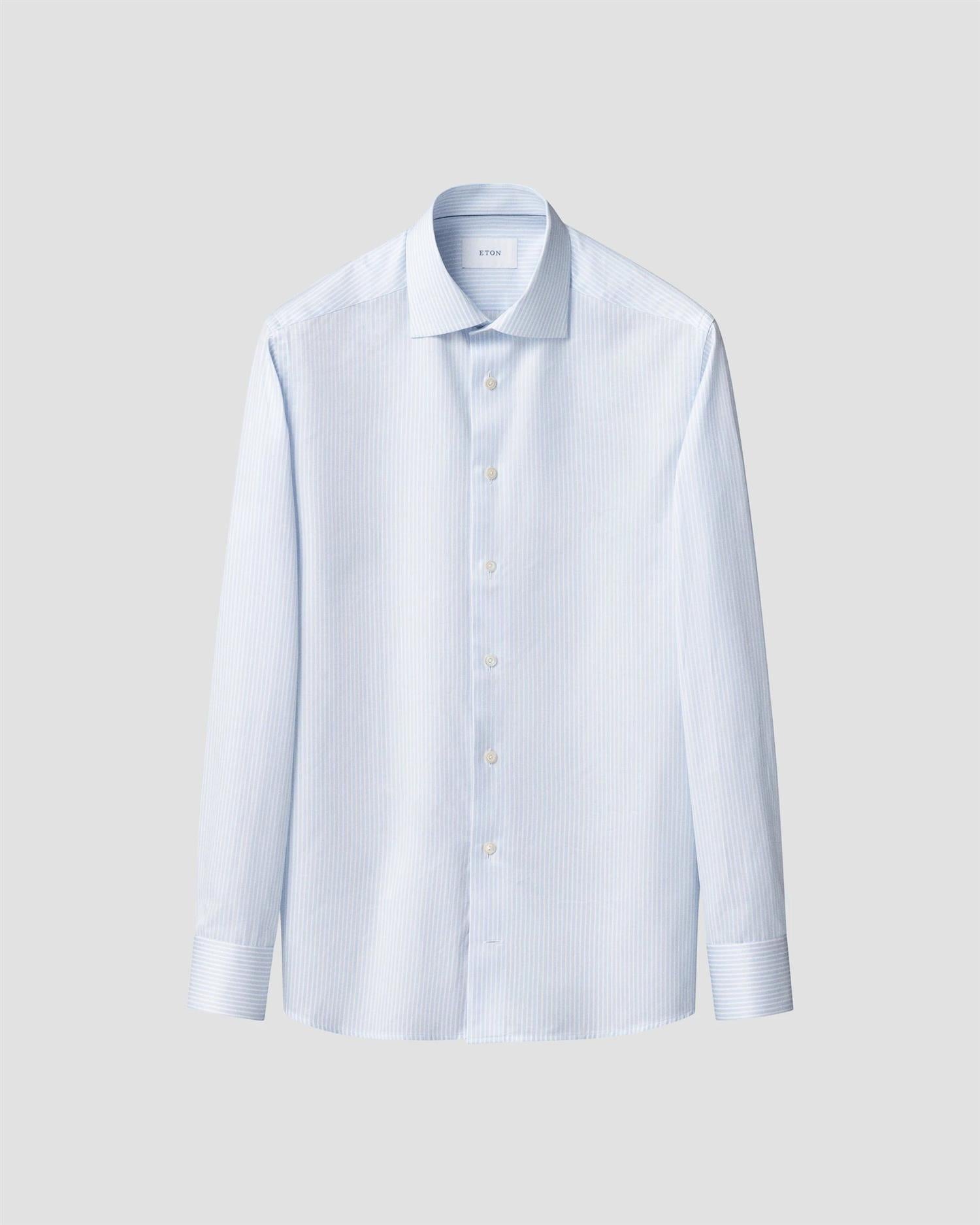 Light blue Striped Signature Twill Contemporary Shirt