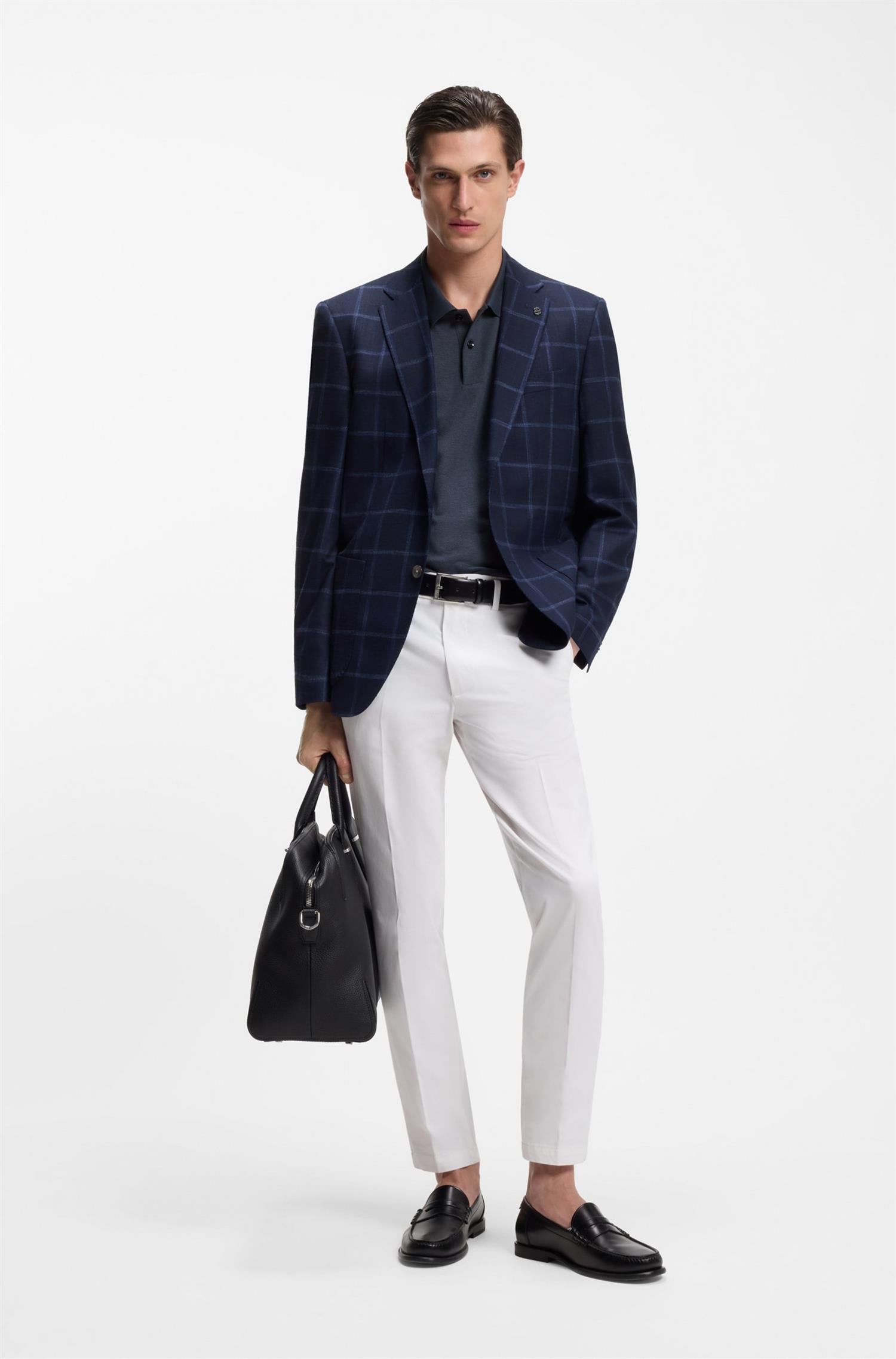 Parlay Cotton Polo with bubble structure Dark Blue