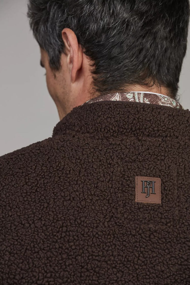 PILE FLEECE VEST DARK BROWN