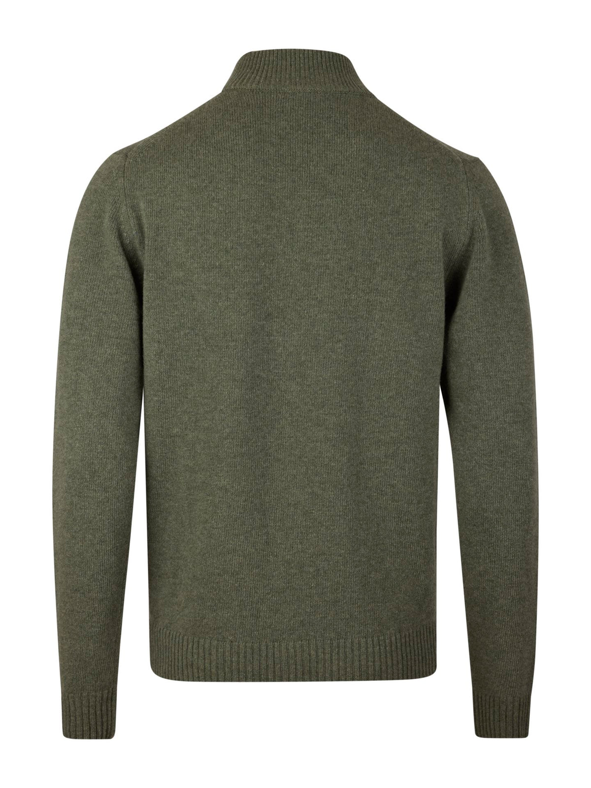 Pullover Knitted Half Zip Carded Merino Wool Green