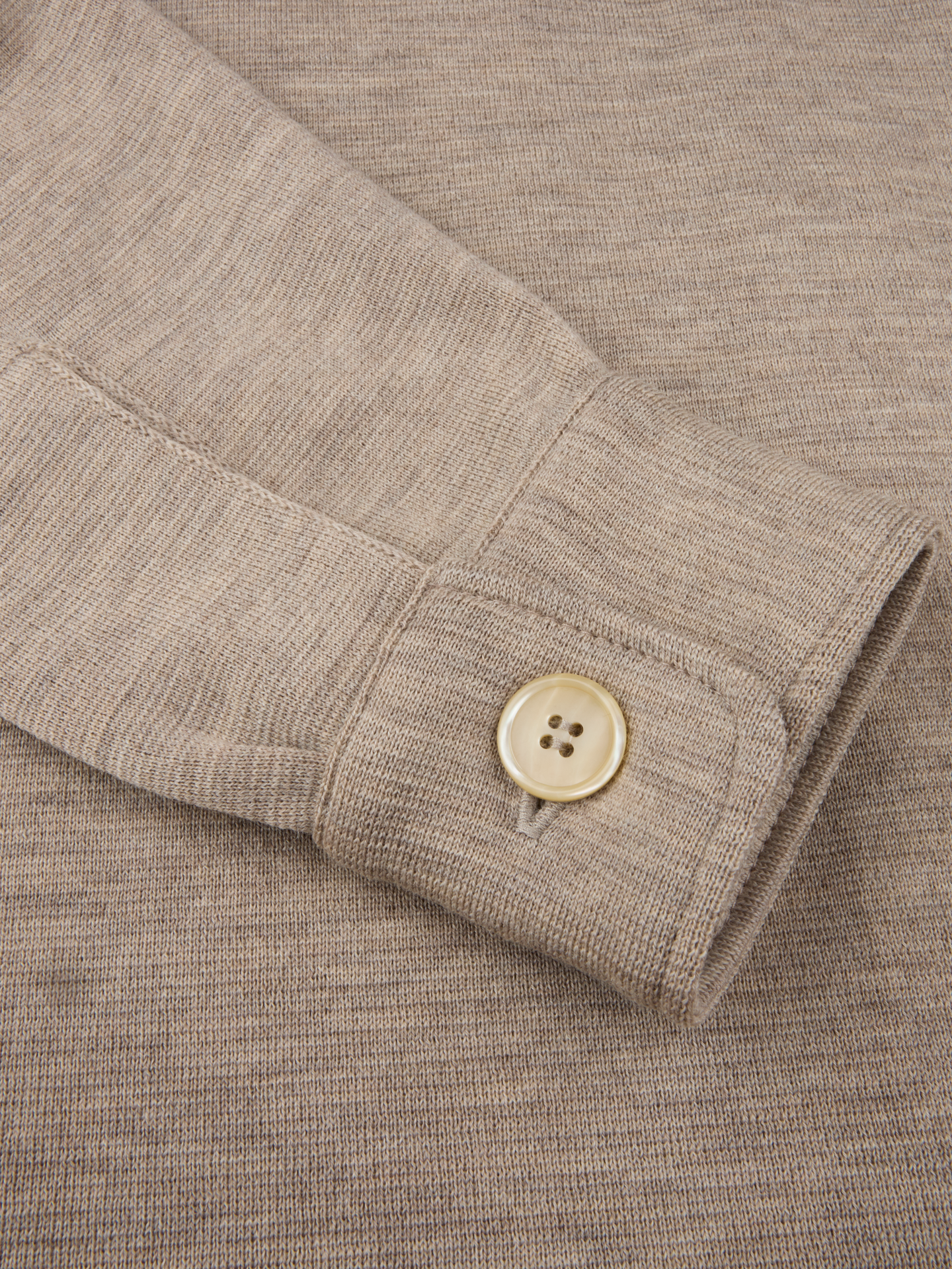 Beige Overshirt Knitted Milano Merino Wool
