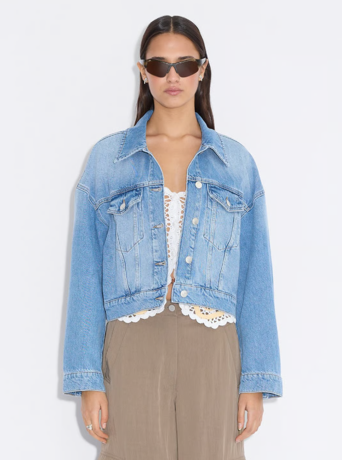 W Cropped Denim Jacket Lt Blue