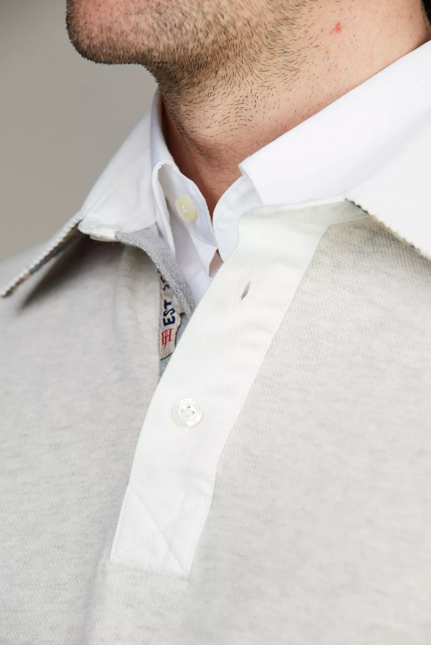 Heavy Piquet Rugger Light Grey