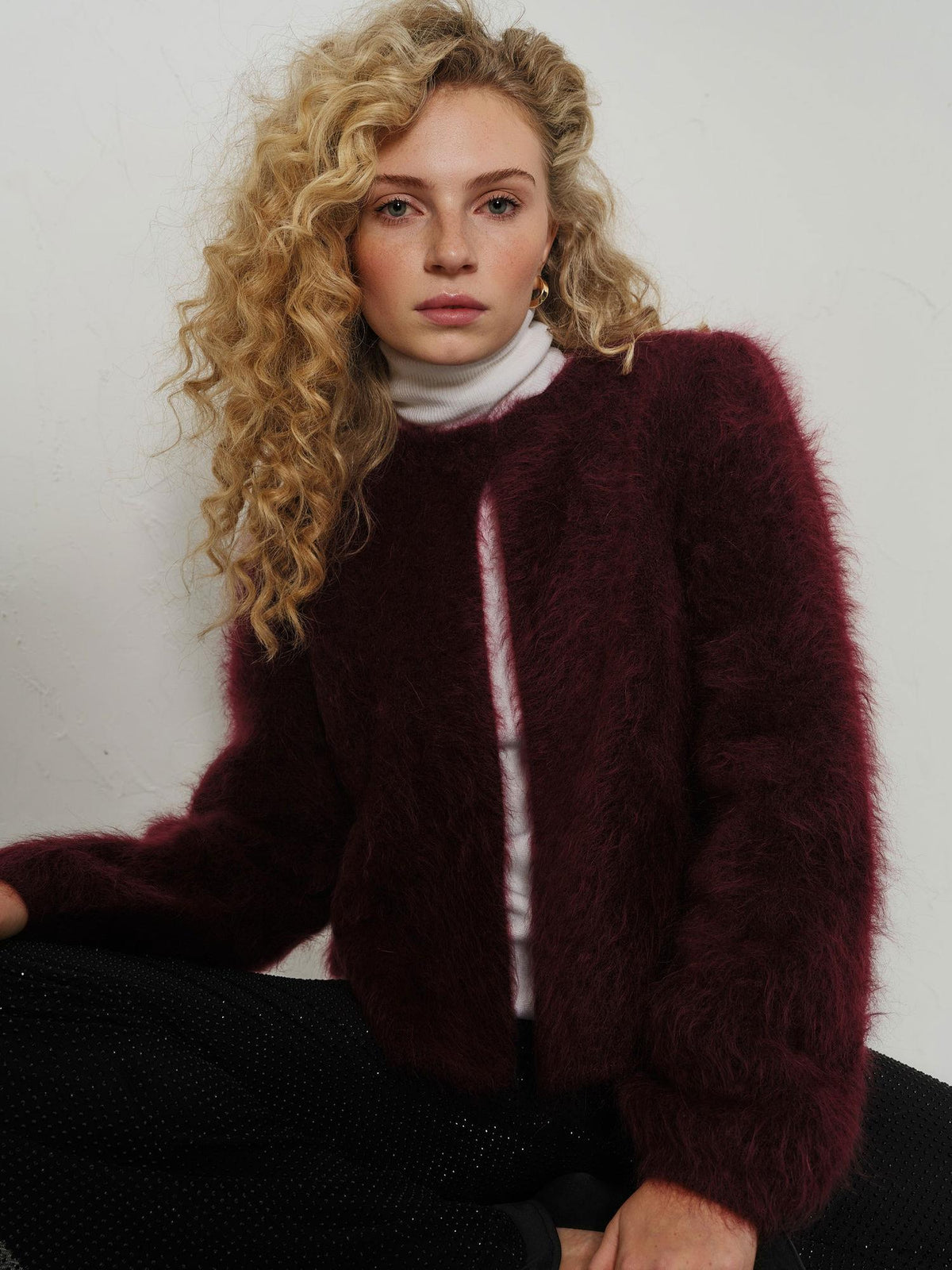 Amelia Chunky Cardigan Oxblod
