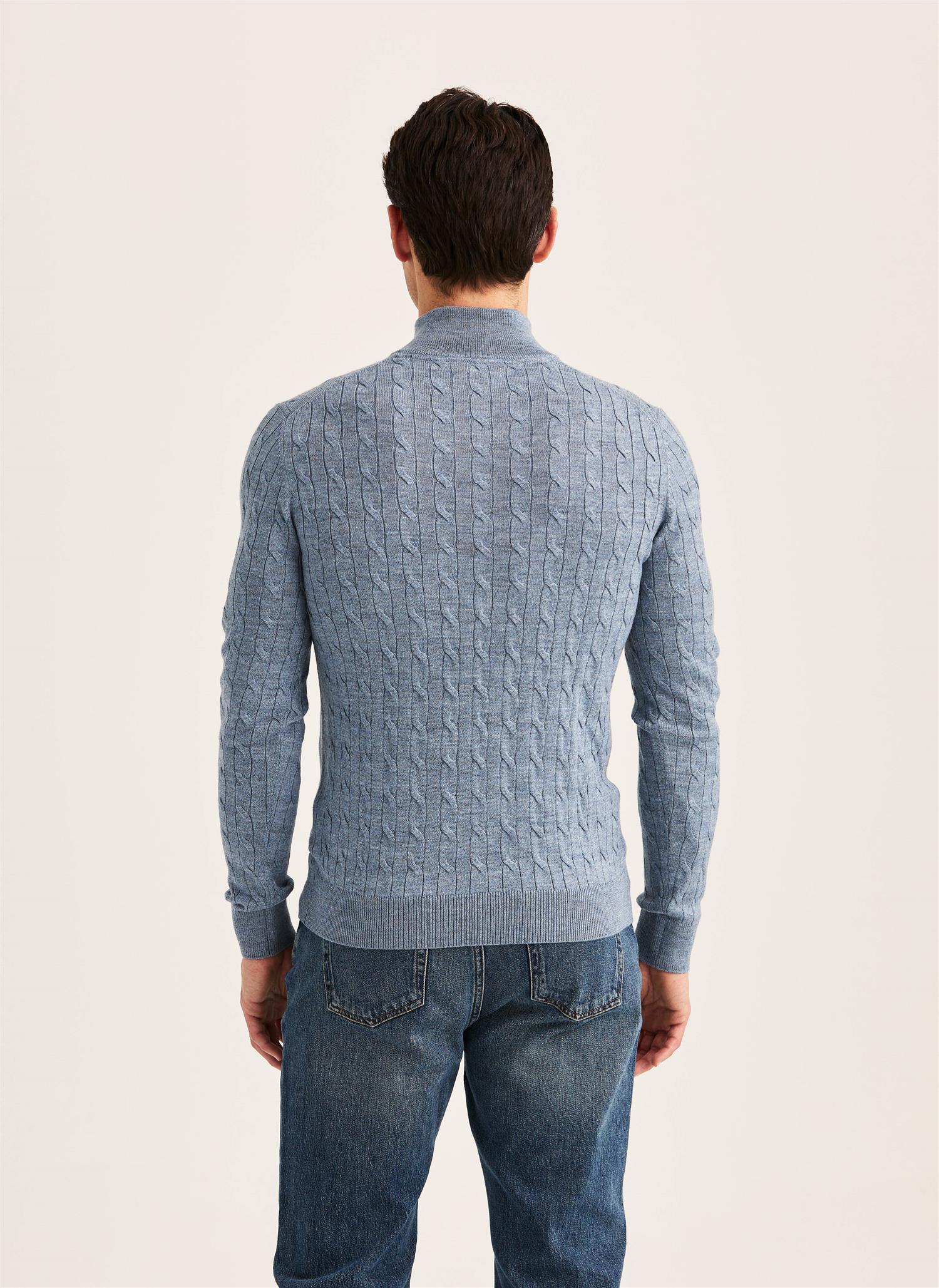 Merino Cable John Zip AW26 Iceblue