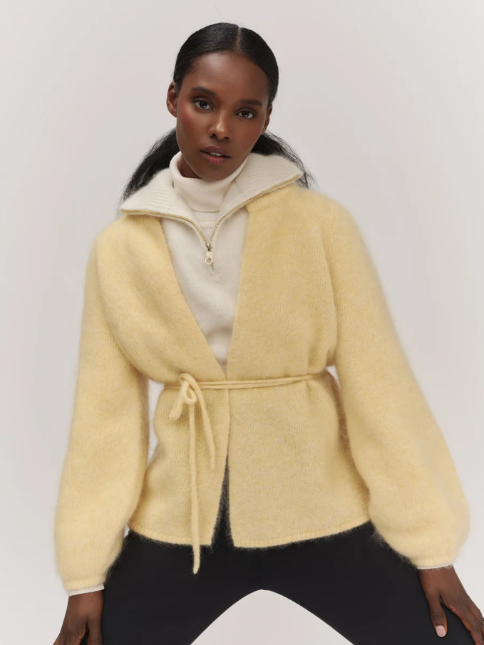 Fredrikke chunky cardigan Yellow
