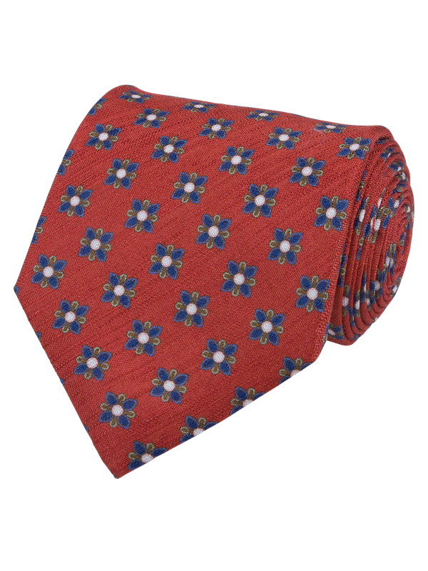Red Blue Silk Tie