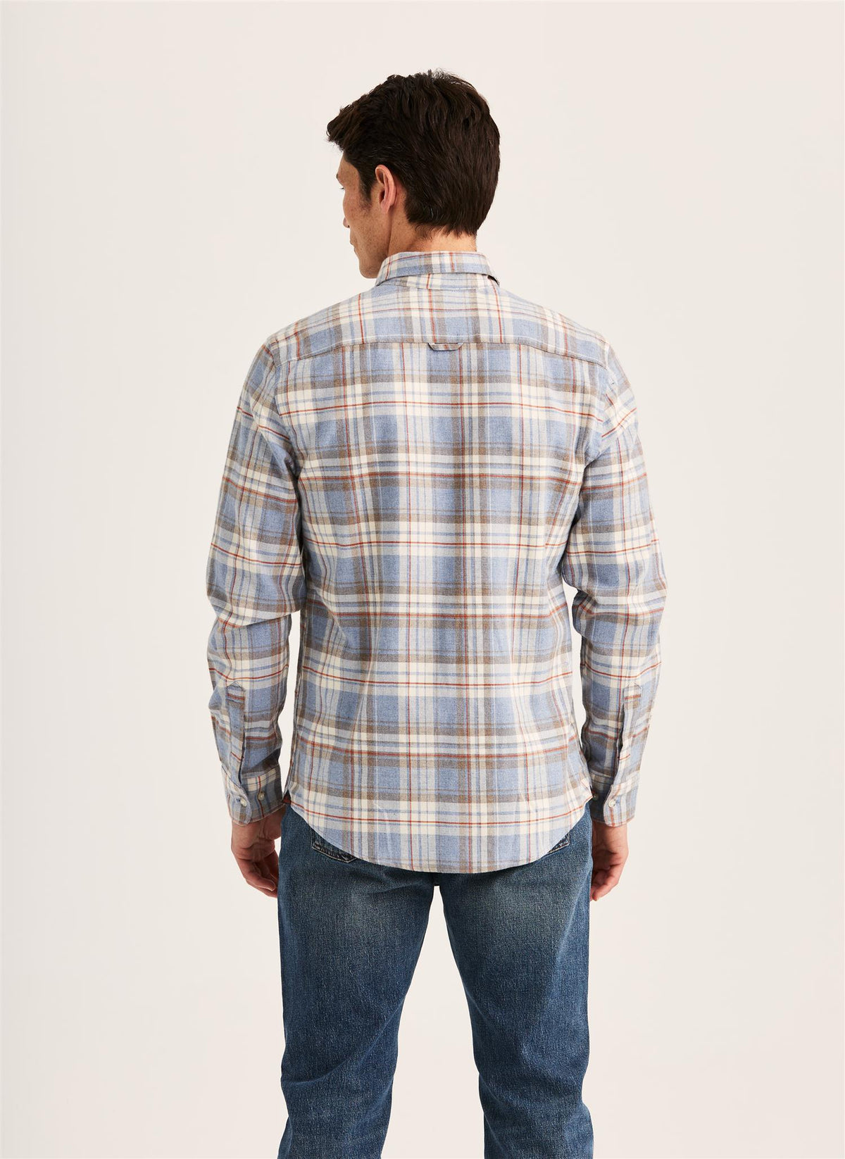Happy Flannel Check Shirt-Classic Fit Blue