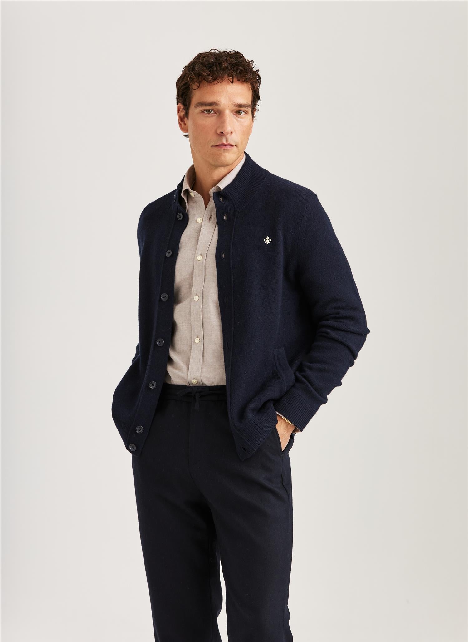 Hertford Button Cardigan Navy