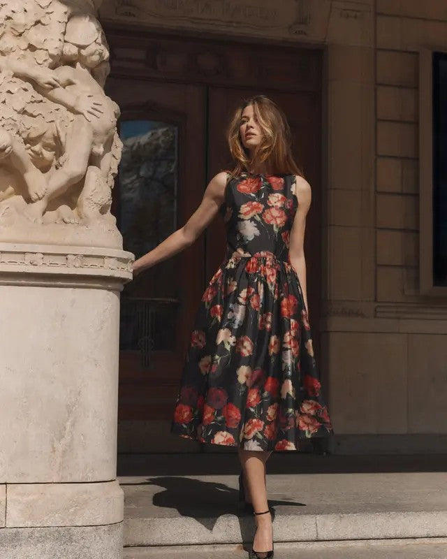 Taffeta Midi Dress