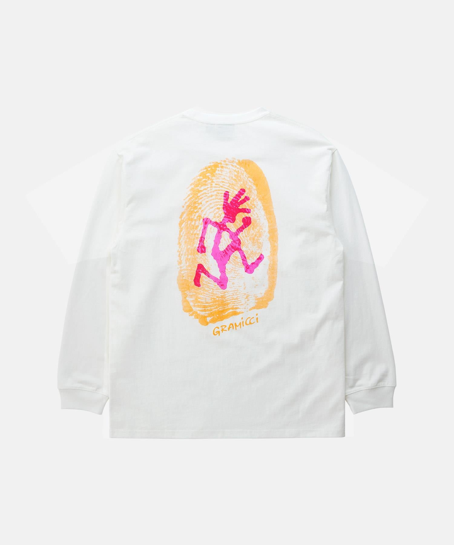 Thumbprint LS tee white