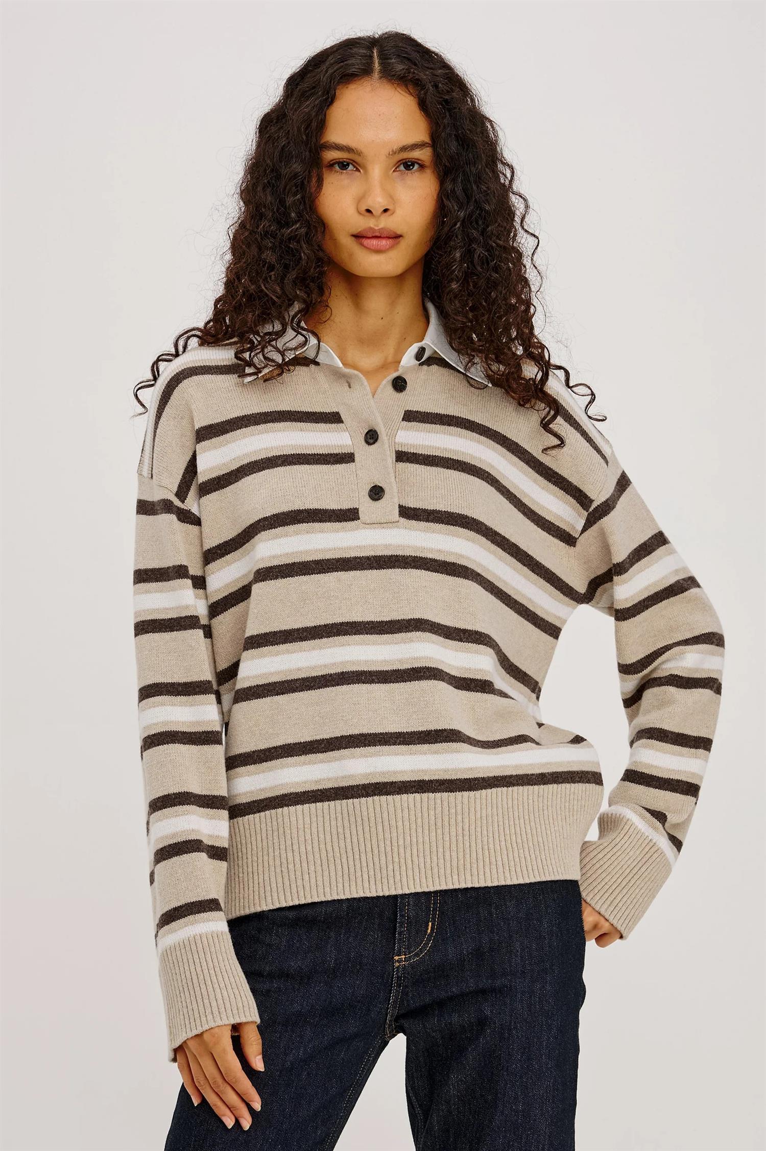 Paxton Sweater Heather Oat Stripe